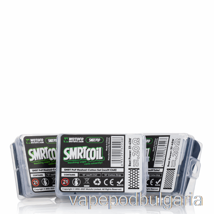 Vape 10000 Дръпки Wotofo Smrt Cotton Set [памучен комплект] 0.6ohm Rpm Mesh